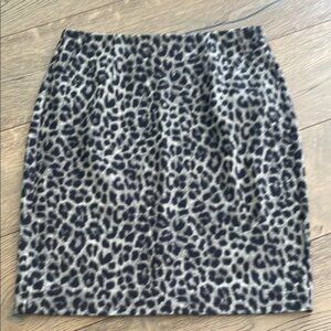 CAbi Step Out Skirt Leopard Print Pencil Skirt Gray Black Size 6